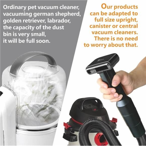 Pet Vacuum Grooming Brush Hair Comb Shedding Deshedding Attachment Tool - Picture 3 of 6